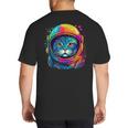 Space Cat Mom Cat Dad Men Women Kids Astronaut Space Big And Tall Men's T-Shirt Back Print