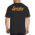 Sparky Electrician Lineman Dad Retro Vintage Novelty Big And Tall Men's T-Shirt Back Print