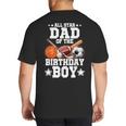 All Star Dad Of The Birthday Boy Basketball Soccer Sport Big And Tall Men's T-Shirt Back Print
