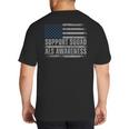 Support ALS Awareness Month USA American Flag Men Dad Big And Tall Men's T-Shirt Back Print Support ALS Awareness Month USA American Flag Men Dad Big And Tall Men's T-Shirt Back Print