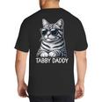 Tabby Daddy Cat Dad Graphic Grey Tabby Cat Lover Big And Tall Men's T-Shirt Back Print