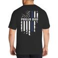 Thin Blue Line Proud Dad Police Family T-Shirt Big And Tall Men's T-Shirt Back Print Thin Blue Line Proud Dad Police Family T-Shirt Big And Tall Men's T-Shirt Back Print