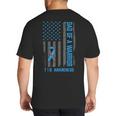 Type 1 Diabetes Awareness T1D Dad Of Warrior Type 1 Diabetic Big And Tall Men's T-Shirt Back Print