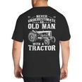 Never Underestimate An Old Man Tractor Farmer Dad Big And Tall Men's T-Shirt Back Print Never Underestimate An Old Man Tractor Farmer Dad Big And Tall Men's T-Shirt Back Print