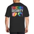 Unicorn Security Birthday Family Halloween Costume Mom Dad Big And Tall Men's T-Shirt Back Print Unicorn Security Birthday Family Halloween Costume Mom Dad Big And Tall Men's T-Shirt Back Print