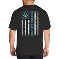 USA Flag Best Dog Dad Ever American Puppy Lover Paw Big And Tall Men's T-Shirt Back Print