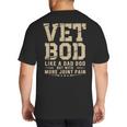 Vet BOD Like A Dad Bob Military Veteran Humor Big And Tall Men's T-Shirt Back Print