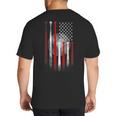 Vintage Baseball American Flag Classic Fit Tee For Dad And Mom Big And Tall Men's T-Shirt Back Print