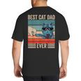 Vintage Best Cat Dad Ever Bump Fist Father's Day Cat Daddy Big And Tall Men's T-Shirt Back Print