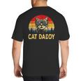Vintage Cat Daddy Cat Lover Cat Dad Fathers Big And Tall Men's T-Shirt Back Print