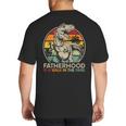 Vintage Fatherhood Is A Walk In The Park DadRex Dinosaur Big And Tall Men's T-Shirt Back Print