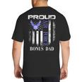Vintage Proud Air Force Bonus Dad With American Flag Big And Tall Men's T-Shirt Back Print