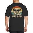 Vintage Pug Dad Dog Lovers Father's Day Tee Big And Tall Men's T-Shirt Back Print