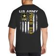 Vintage US Army Proud Dad With American Flag Big And Tall Men's T-Shirt Back Print