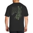 Vintage USA Camo Flag Proud Rottweiler Dad Rottie Silhouette Big And Tall Men's T-Shirt Back Print