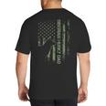 Vintage USA Camo Flag Proud Siberian Husky Dad Silhouette Big And Tall Men's T-Shirt Back Print