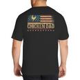 Vintage USA Flag Chicken Dad Stars Big And Tall Men's T-Shirt Back Print