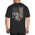 Vintage USA Flag Korea Taekwondo Training Dad Silhouette Big And Tall Men's T-Shirt Back Print