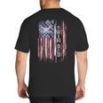 Vintage USA Flag Proud Swimming Dad Swim Swimmer Silhouette Big And Tall Men's T-Shirt Back Print