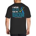 I Wear Blue For My Son Autism Awareness Mom Dad Parents Big And Tall Men's T-Shirt Back Print