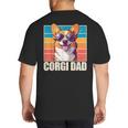 Welsh Corgi Pembroke Dog Corgi Dad -Adults Small Classic Fit Short Sleeve Cotton Polyester Blend Big And Tall Men's T-Shirt Back Print