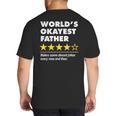Worlds Okayest Father Dad Joke Review For Fathers Day Big And Tall Men's T-Shirt Back Print Worlds Okayest Father Dad Joke Review For Fathers Day Big And Tall Men's T-Shirt Back Print