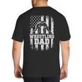 Wrestling Dad US Flag Fathers Day Wrestling Fans Big And Tall Men's T-Shirt Back Print