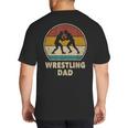 Wrestling Dad Vintage Wrestling Retro Wrestling Lover Big And Tall Men's T-Shirt Back Print
