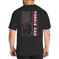 Yorkie Dog Vintage US American Flag Yorkie Dad Fathers Day Big And Tall Men's T-Shirt Back Print