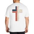 Blessed Dad Christian From Daughter Son Jesus Patriotic Big And Tall Men's T-Shirt Back Print