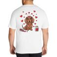 Cute Dachshund Valentine's Day Heart Love Dog Mom Dog Dad Big And Tall Men's T-Shirt Back Print