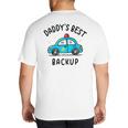 Father Son Daughter Daddy's Best Backup Father's Day Toddler Big And Tall Men's T-Shirt Back Print