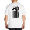 German Shepherd Dad Vintage Flag Patriotic Dog Big And Tall Men's T-Shirt Back Print