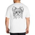 Line Art Dad Mom Dog Teecup Yorkie Big And Tall Men's T-Shirt Back Print