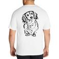 Long Hair Dachshund Lover Doxie Mom Dad Cute Wiener Dog Small Big And Tall Men's T-Shirt Back Print