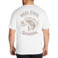 Reel Cool Great Grandpa Step Dad Fishing Father Day Big And Tall Men's T-Shirt Back Print