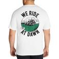 We Ride At Dawn Lawn Mower Zero-Turn Dad Mowing Big And Tall Men's T-Shirt Back Print