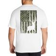 US Flag Deer Elk Buck Camoflage Hunting Hunter Dad Grandpa Big And Tall Men's T-Shirt Back Print