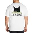Women's Meowjong Cat Mahjong Chinese Game Cat Mom Dad Big And Tall Men's T-Shirt Back Print