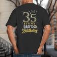 35 It's My Dad's Birthday Crown Happy 35 Years Old Big And Tall Men's T-Shirt Back Print