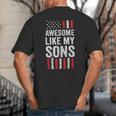 American Flag Dad Mom Awesome Like My Sons Big And Tall Men's T-Shirt Back Print