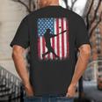 American Flag Vintage Baseball Flag Dad Mom Tee T-Shirt Big And Tall Men's T-Shirt Back Print