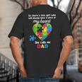 Autism Dad Of Autism Daughter Daddy Shirts Autistic Support Big And Tall Men's T-Shirt Back Print