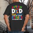 Autism Dad Puzzle Ribbon Proud Son Hero Autism Awareness Big And Tall Men's T-Shirt Back Print