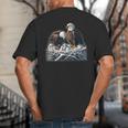 Bald Eagle Dad Mom Three Eaglet Chicks Babies In The Nest Big And Tall Men's T-Shirt Back Print