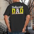 Ballpark Dad Baseball Softball Dad Of Ballers Big And Tall Men's T-Shirt Back Print