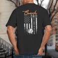 Baseball Coach Dad Like A Normal Dad Only Cooler USA Flag Big And Tall Men's T-Shirt Back Print