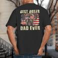 Best Boxer Dad Ever USA Flag American Dog Animal Lover Big And Tall Men's T-Shirt Back Print