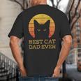 Best Cat Dad Ever Vintage Cat Daddy Fathers Day Big And Tall Men's T-Shirt Back Print