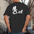 Bigfoot Walking Dachshund Tee Wiener Dog Dad Big And Tall Men's T-Shirt Back Print Bigfoot Walking Dachshund Tee Wiener Dog Dad Big And Tall Men's T-Shirt Back Print